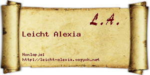 Leicht Alexia névjegykártya